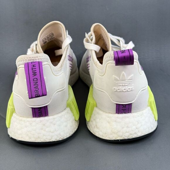 Adidas NMD R1 Chalk White Semi Solar Yellow sneaker shoes men’s size 13 - Picture 4 of 8